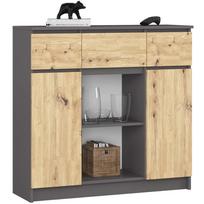Komoda Akord Furniture Factory K100, ąžuolo, 101 cm x 35 cm x 98 cm