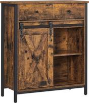 Komoda Leobert LSC100B01, juoda/ruda, 30 cm x 70 cm x 80 cm
