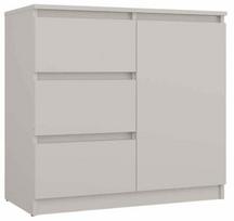 komoda 40 80 - Komoda Malwa 1D3S, rusva, 80 cm x 40 cm x 75 cm - 1 nuotrauka