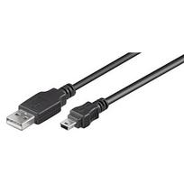 mini usb cable 5pin - Goobay 50767 USB 2.0 Hi-Speed cable, juodas, 1.8 m - 1 nuotrauka