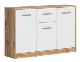 Komoda Matos KOM3D1s, ąžuolo/balta, 118.5 cm x 34 cm x 78.5 cm