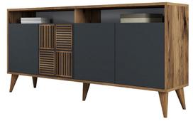 Komoda Kalune Design Milan 160, antracito/riešuto, 35 cm x 160 cm x 78 cm