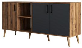 Komoda Kalune Design Exxen 1620, antracito/riešuto, 45 cm x 180 cm x 80 cm