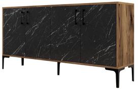 Komoda Kalune Design Kiev 845HCT5327, juoda/riešuto, 35 cm x 180 cm x 78 cm