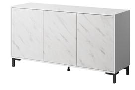 Komoda Cama Meble Marmo 3D, balta, 150 cm x 45 cm x 80.5 cm