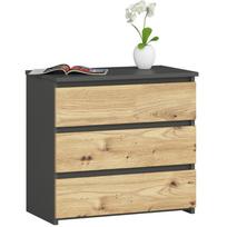 komoda akord - Komoda Akord CL3 3SZ CLP, ąžuolo/grafito, 35 cm x 60 cm x 57 cm - 1 nuotrauka