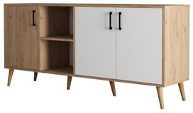 Komoda Kalune Design Exxen 1624, ąžuolo/balta, 45 cm x 180 cm x 80 cm