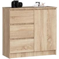 komoda akord - Komoda Akord Jerry K80, sonoma ąžuolo, 80 cm x 35 cm x 77 cm - 1 nuotrauka