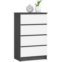 balta komoda k60 - Komoda Akord K60, balta/grafito, 40 cm x 60 cm x 99 cm - 1 nuotrauka