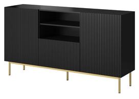 Komoda Cama Meble Pafos, juoda, 150 cm x 40 cm x 90 cm
