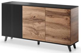 komoda 160 - Komoda Random KM-1, ąžuolo/juoda, 160 cm x 40 cm x 82 cm - 1 nuotrauka