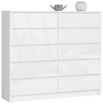 komoda akord - Komoda Akord K140, skaidri/balta, 40 cm x 138 cm x 121 cm - 1 nuotrauka