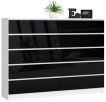komoda akord - Komoda Akord K160, balta/juoda, 40 cm x 160 cm x 121 cm - 1 nuotrauka