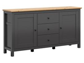 Komoda Hesen S515-KOM2D3S/10/19-GF/DASN, pilka, 44 cm x 186 cm x 96 cm