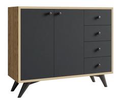 Komoda Kalune Design Waga 811MDD4148, antracito/ąžuolo, 35 cm x 100 cm x 82 cm