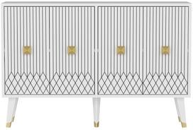 Komoda Kalune Design Carbin, aukso/balta, 120 cm x 30 cm x 80 cm
