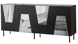 Komoda Kalune Design Venice, juoda/pilka, 180 cm x 40 cm x 80 cm