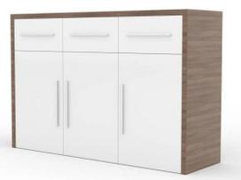 Komoda ADRK Marden, ruda/balta, 130 cm x 39 cm x 98 cm