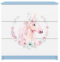 Komoda Kocot Kids Babydreams Horse, mėlyna/balta, 41 cm x 80 cm x 80.5 cm