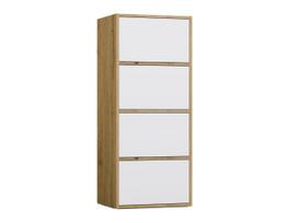 artisan oak - Komoda Alma, balta/artisan oak, 48.5 cm x 40 cm x 119.5 cm - 2 nuotrauka
