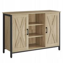 Komoda Leobert LSC098B11, juoda/sonoma ąžuolo, 35 cm x 100 cm x 70 cm
