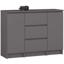 komodos dureles - Komoda Akord Furniture Factory K100, pilka, 101 cm x 35 cm x 76 cm - 1 nuotrauka