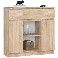 Komoda Akord Furniture Factory K100, ruda, 101 cm x 35 cm x 98 cm