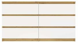 Komoda Akord Malwa M6, ruda/balta, 138 cm x 40 cm x 75 cm