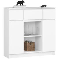 Komoda Akord Furniture Factory K100, balta, 101 cm x 35 cm x 98 cm