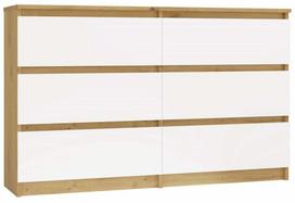 komodos - Komoda Malwa M6, balta/artisan oak, 120 cm x 30 cm x 72 cm - 1 nuotrauka
