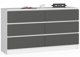 komoda nore k140 - Komoda Akord K140, balta/pilka, 40 cm x 138.4 cm x 77 cm - 1 nuotrauka