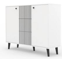 Komoda ADRK Ika, balta/juoda, 120 cm x 35 cm x 93 cm