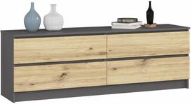 komoda 160 - Komoda Akord K160, ruda/grafito, 160 cm x 40 cm x 55 cm - 1 nuotrauka