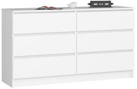 balta komoda - Komoda Akord K140, balta, 40 cm x 138.4 cm x 77 cm - 1 nuotrauka
