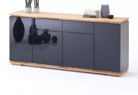 Komoda MCA Chiaro 48451AS1, ąžuolo/juoda, 40 cm x 182 cm x 81 cm