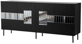Komoda Kalune Design Paris, juoda/pilka, 180 cm x 40 cm x 80 cm