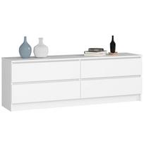 komoda akord - Komoda Akord K160 4SZ CLP, balta, 40 cm x 160 cm x 55 cm - 1 nuotrauka