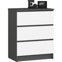stalciai 60 cm - Komoda Akord K60, balta/grafito, 60 cm x 40 cm x 77 cm - 1 nuotrauka