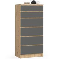 komoda akord - Komoda Akord K60, ąžuolo/pilka, 60 cm x 40 cm x 130 cm - 1 nuotrauka