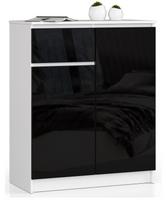 komoda akord - Komoda Akord K80, balta/juoda, 80 cm x 40 cm x 99 cm - 1 nuotrauka