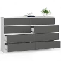 komoda 160 - Komoda Akord K160, balta/pilka, 40 cm x 160 cm x 121 cm - 2 nuotrauka
