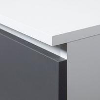 komoda 160 - Komoda Akord K160, balta/pilka, 40 cm x 160 cm x 121 cm - 4 nuotrauka