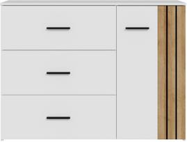Komoda Forte WTPK221R-M935, balta/rusva, 120.1 cm x 41.3 cm x 89.7 cm