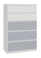 Komoda Malwa M5 Arteso, balta/žydra, 70 cm x 40 cm x 109.5 cm