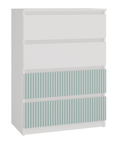 Komoda Malwa M4 Arteso, balta/mint, 70 cm x 40 cm x 97 cm