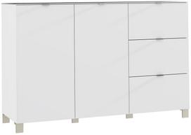 Komoda Forte ENJK331-C605, balta, 165 cm x 52 cm x 105 cm