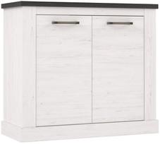 Komoda Forte Montreal, balta/juoda, 101 cm x 41 cm x 89 cm