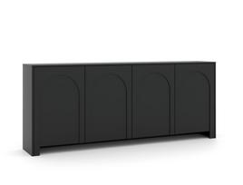 juoda komoda - Komoda Arco, juoda, 204 cm x 35 cm x 83 cm - 1 nuotrauka
