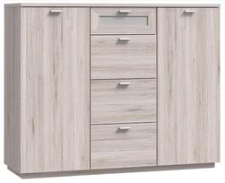 Komoda Forte Nexus NXSK25-D41G06, smėlio ruda, 40 cm x 98.8 cm x 119.6 cm
