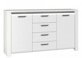 Komoda Forte Brugia BUGK231B-C638, balta, 42 cm x 161 cm x 89 cm